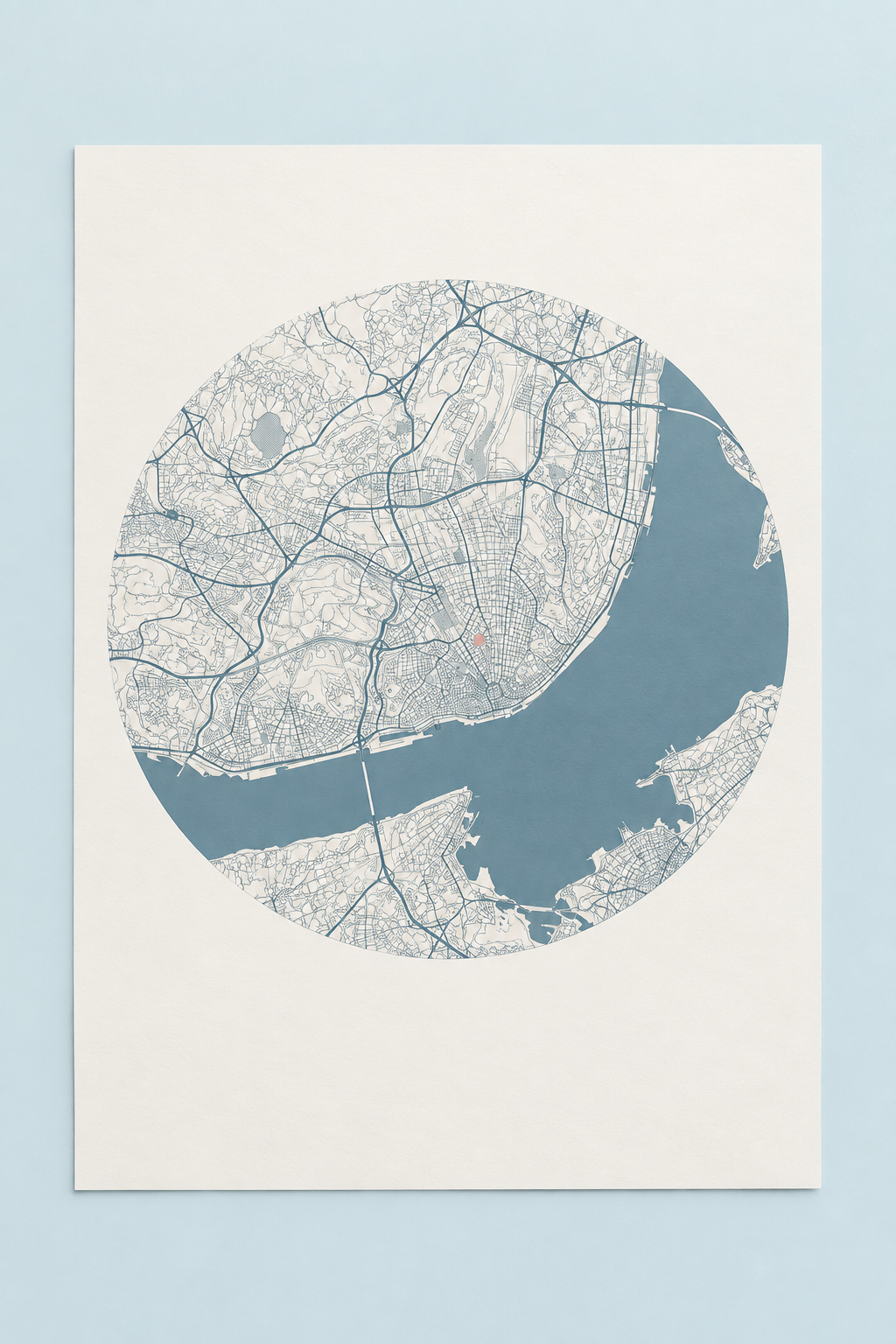 Mapa personalizado de una ciudad preparado para regalar en una mudanza